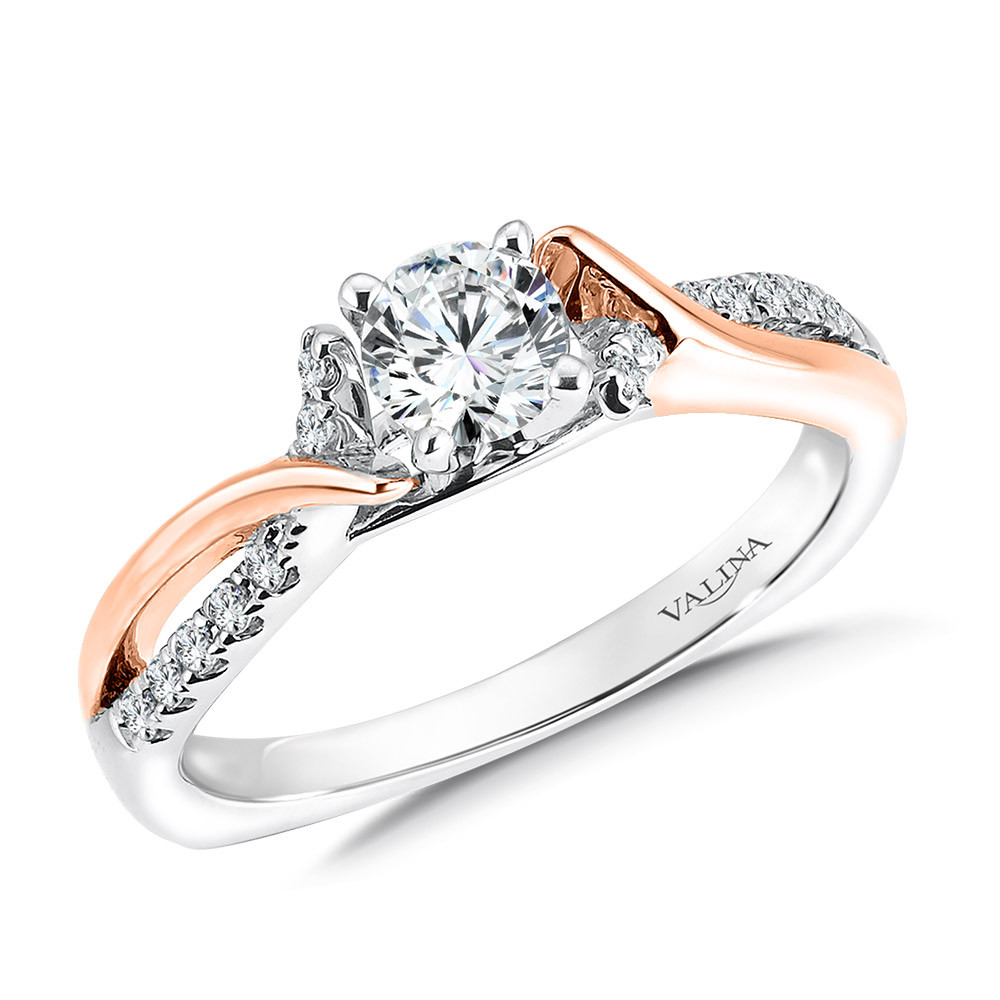Wees Wauw Paar Rose & White Gold Diamond Engagement Ring | RQ9370WP | Valina Mix Metal Engagement  Rings